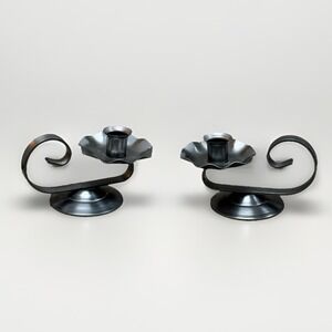 Bed Chamber Candle Holder w/  Finger Loop Handle Vintage Set Of 2